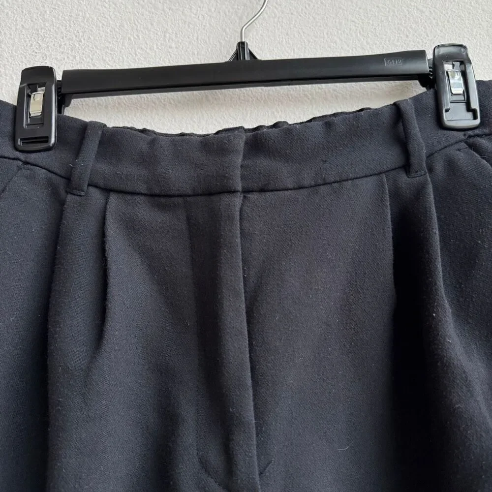 🟣$5/$25 Abercrombie & Fitch Black Wide Straight Leg Trouser Pants Size 27/4 LONG - Picture 5 of 11